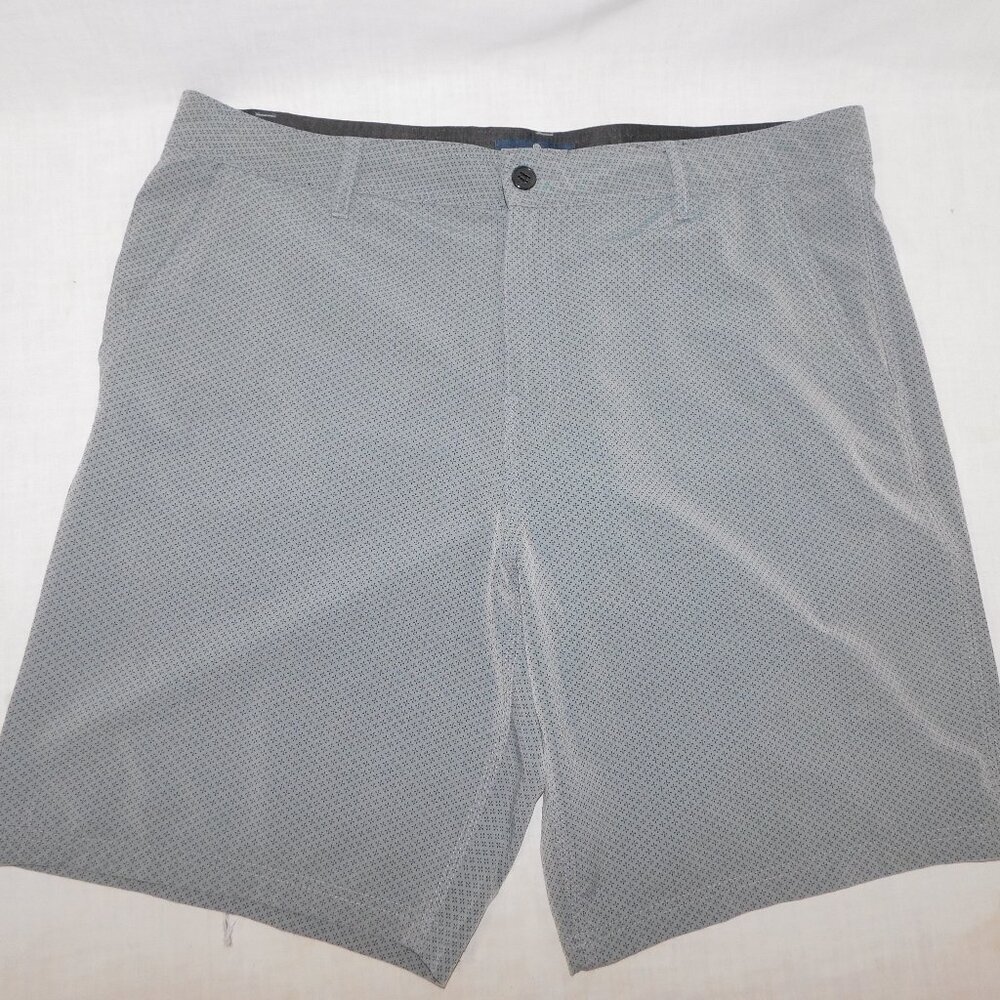 Buffalo David Bitton Flat Front Gray Black Pattern Quick Dry Shorts Mens 40